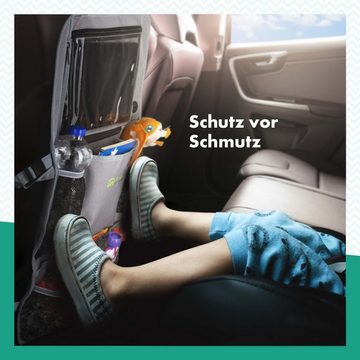 Fioly Rücksitzorganizer Tasche für KFZ Kopfstütze Kind Baby Stauraum für Autositz, Tablet Fach, Befestigungsschlaufen