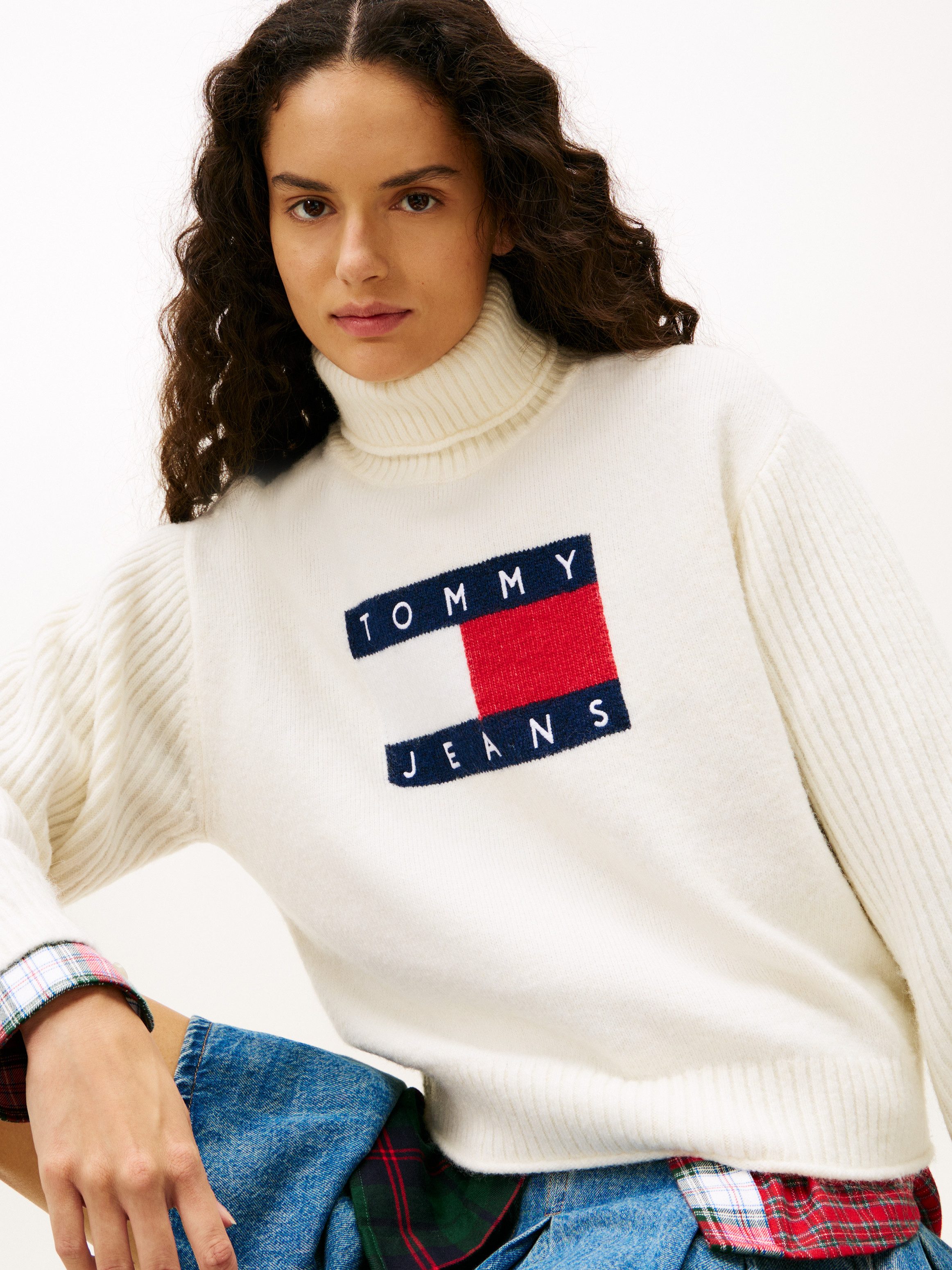 Tommy Jeans Rollkragenpullover TJW TURTLENECK FLAG SWEATER EXT