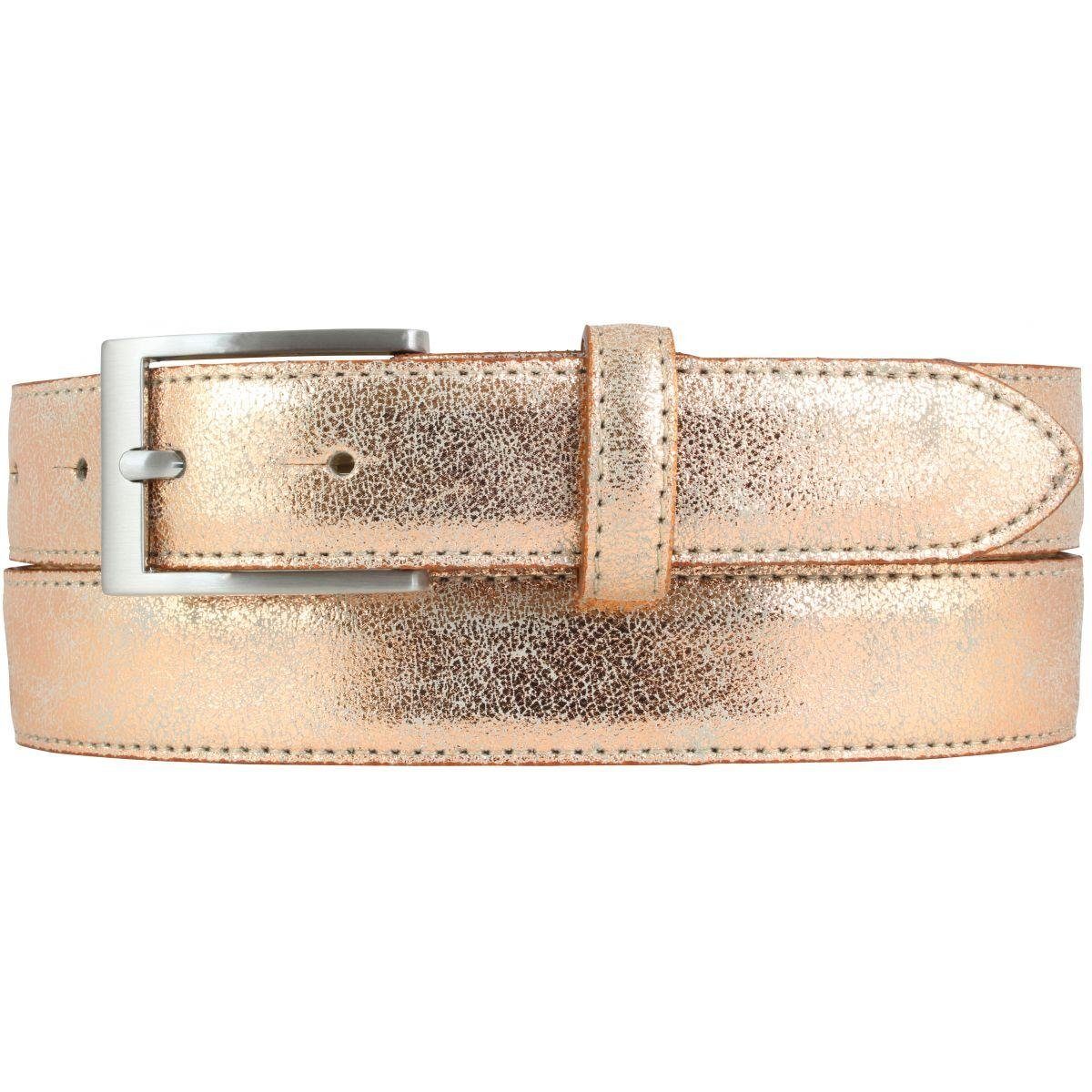 BELTINGER Ledergürtel Gürtel in Metall-Optik 3 cm - Leder-Gürtel Metallic-Look 30mm - Metall (1-St)