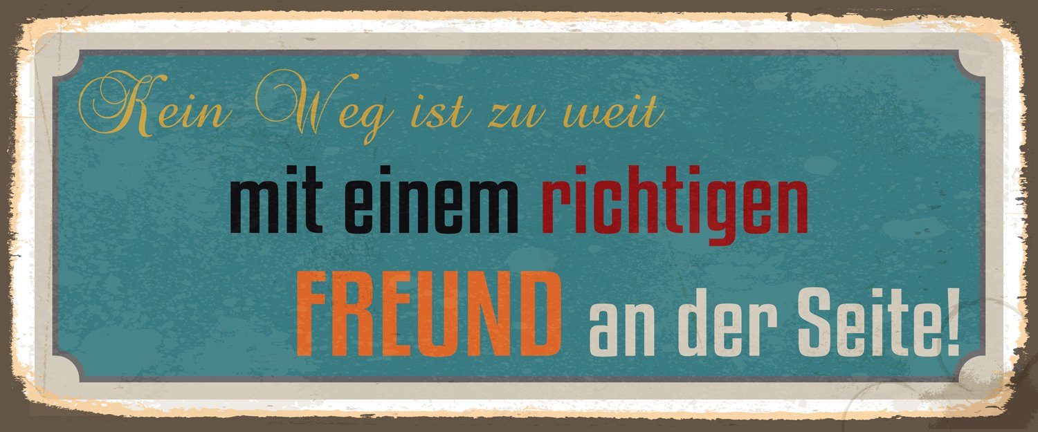 queence Metallschild Blechschild, Stahlschild, witzige Sprüche, Zitate, Vintage Schild mit Spruch in 60x25 cm