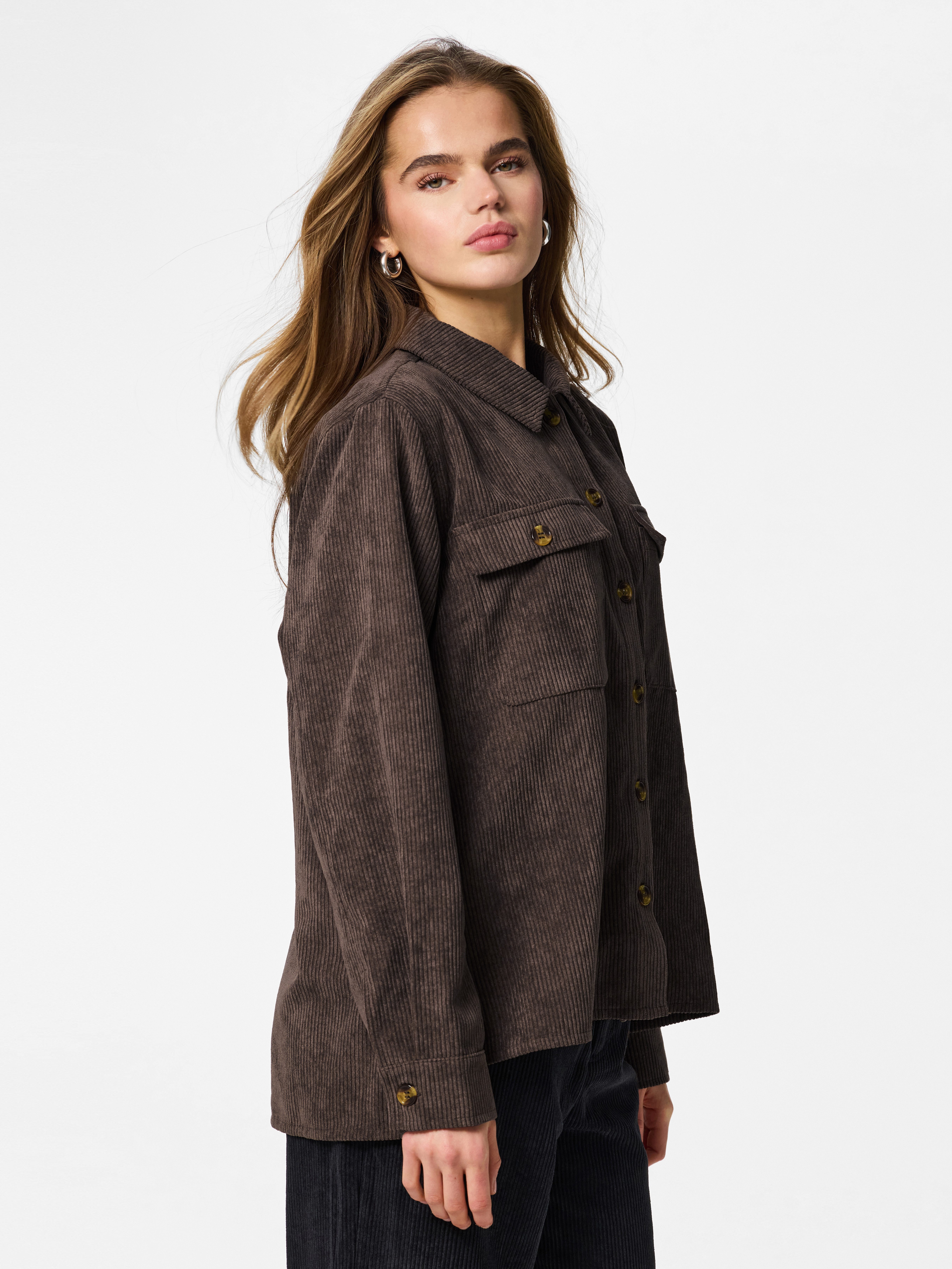 pieces Hemdbluse PCEFFI LS SHIRT WVN NOOS Materialmix, loose fit