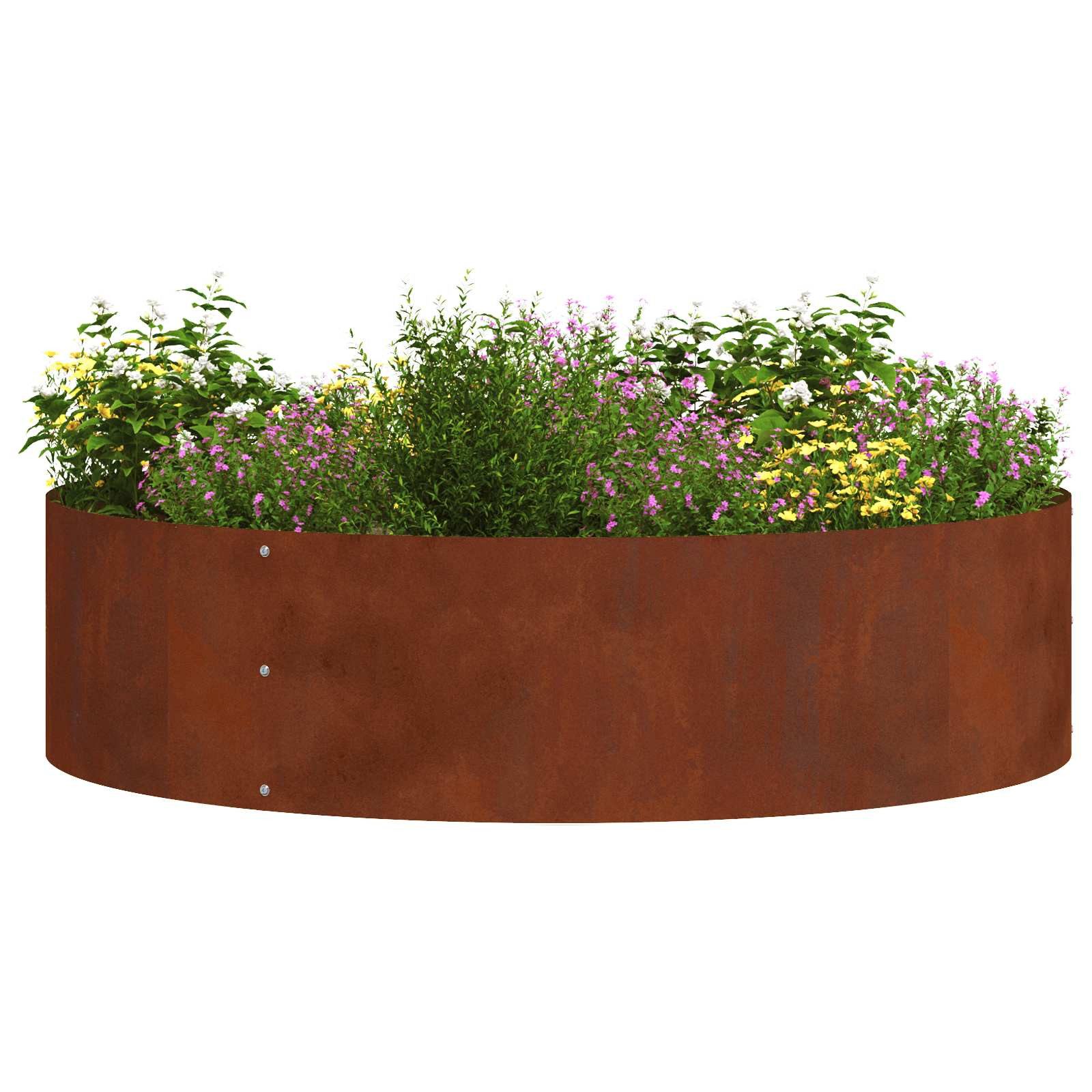 vidaXL Blumentopf Pflanzenring 5 Stk. Rostig 80 x 80 x 20 cm Wetterfeststahl (5 St) – Bild 3 von 5