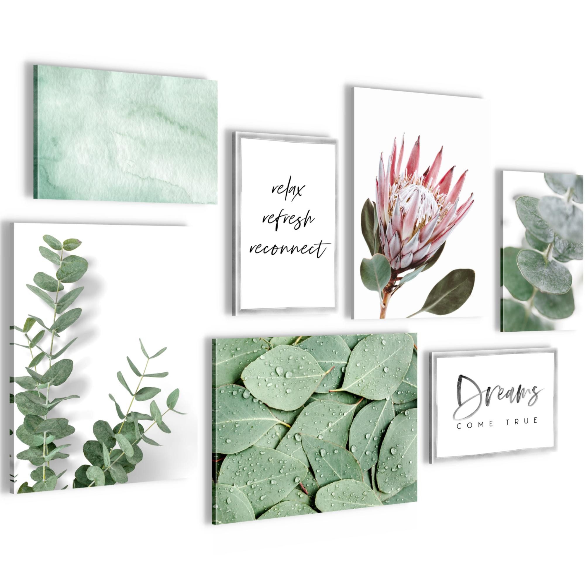 Novart Wandbild Grüne Blätter Pflanze AUFHÄNGFERTIG Natur Blumen 7 N005371a, 110L x 73B cm