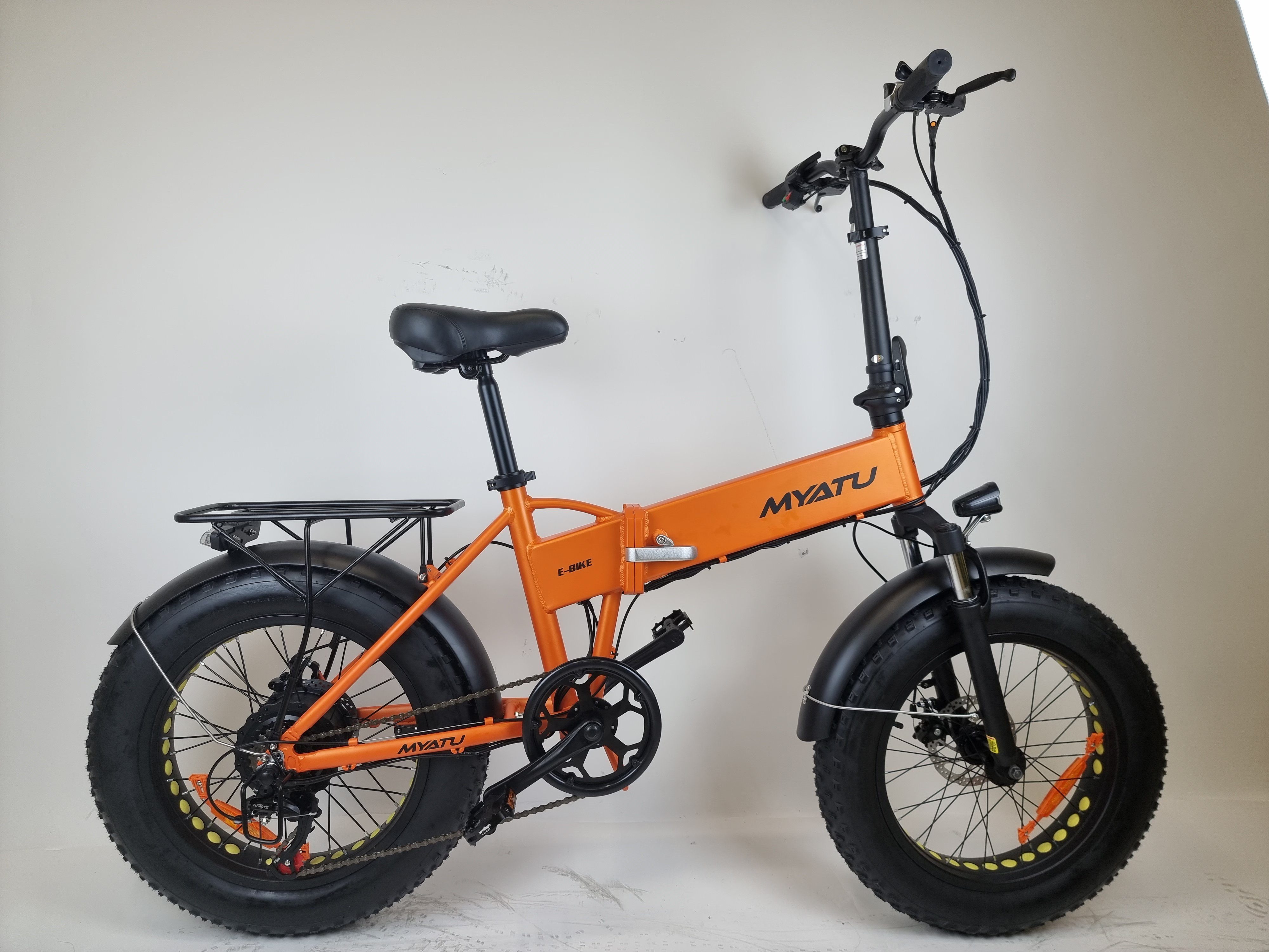 Myatu E-Bike 20 Zoll Motor, 6 8Ah Gang, Akku Fahrrad 6 250W Faltbares Kettenschaltung Shimano Orange Gang, und mit