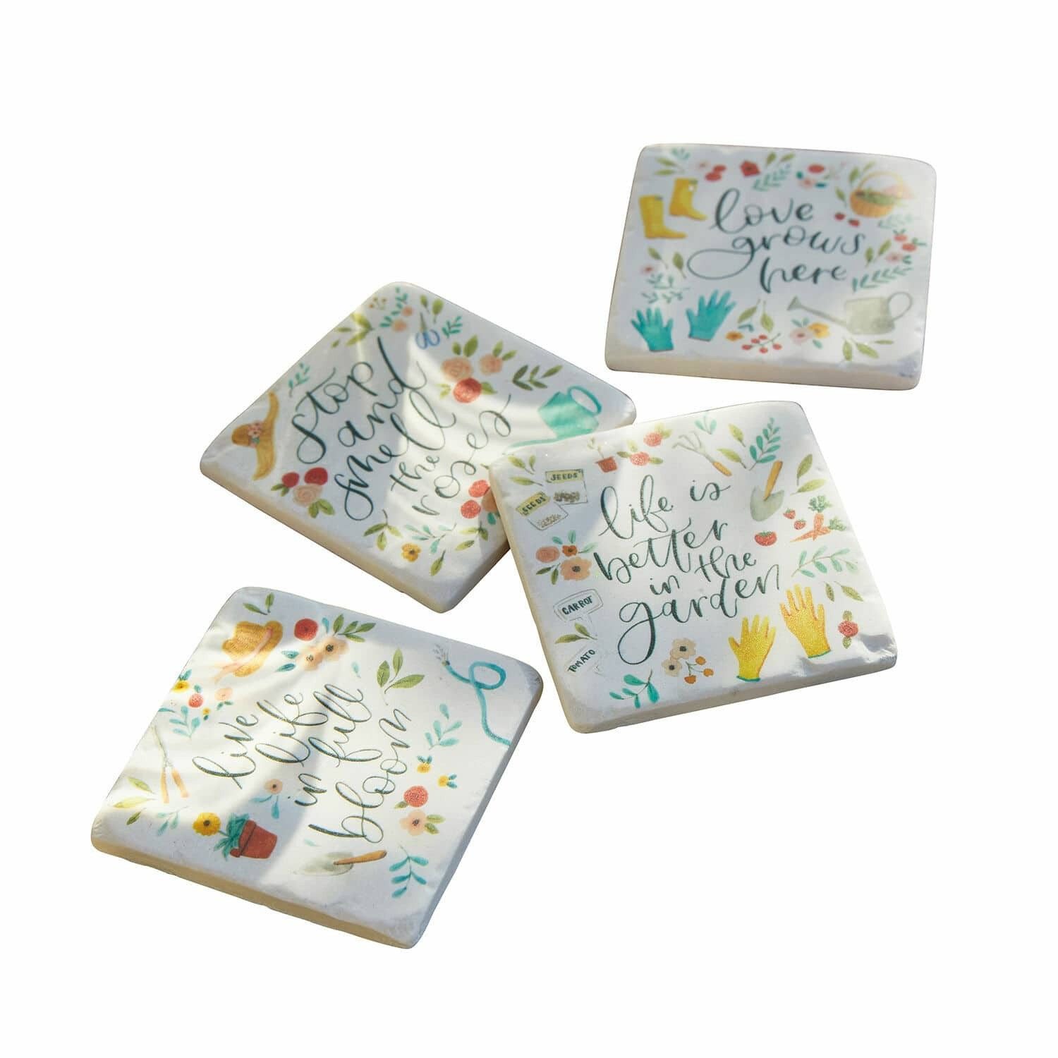 Mirabeau Glasuntersetzer Untersetzer 4er Set Happy bunt