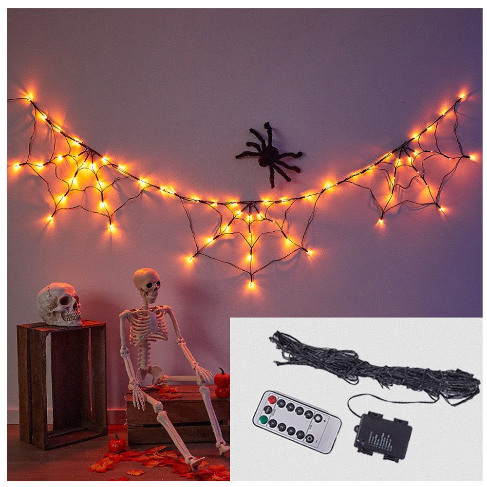 QUBEBU Lichternetz Spinnweben Lichterkette Halloween Dekoration günstig online kaufen