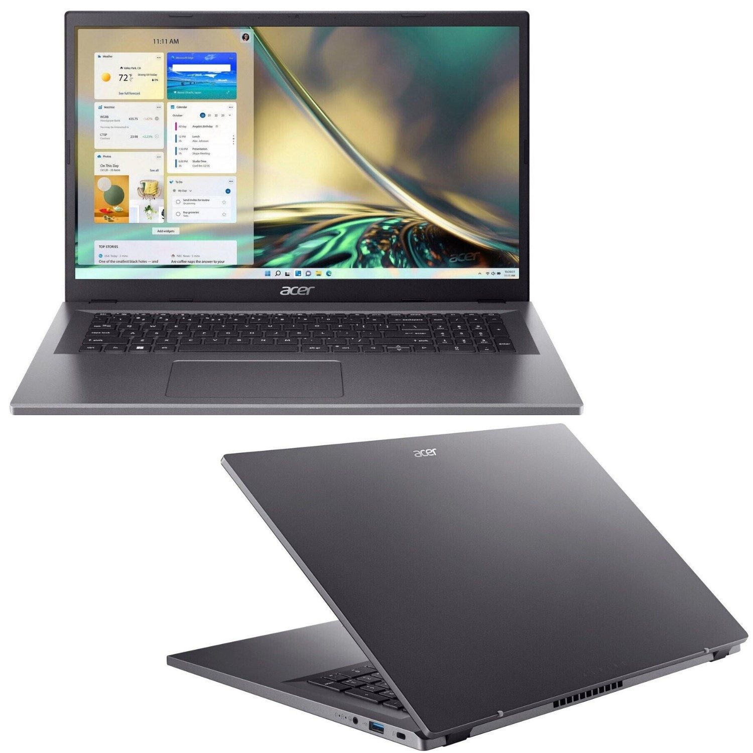 Acer A317-55, 16GB RAM, Notebook (44,00 cm/17.3 Zoll, Intel N100 N100, UHD Grafik, 500 GB SSD, inkl. Microsoft Office 2021 Pro Vollversion)