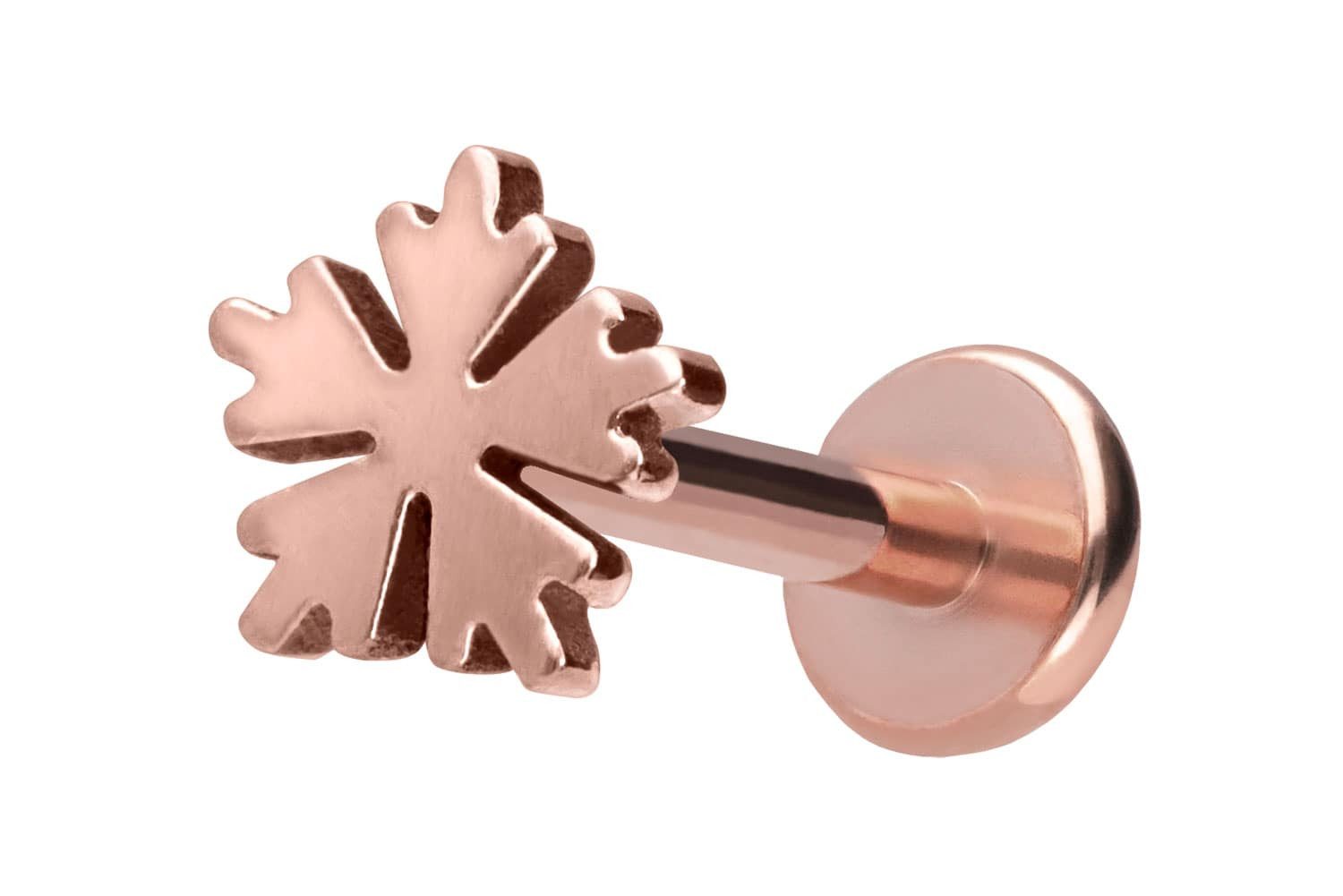 PIERCINGLINE Piercing-Set Titan Labret mit Push Fit SCHNEEFLOCKE (Labrets, 1-tlg)