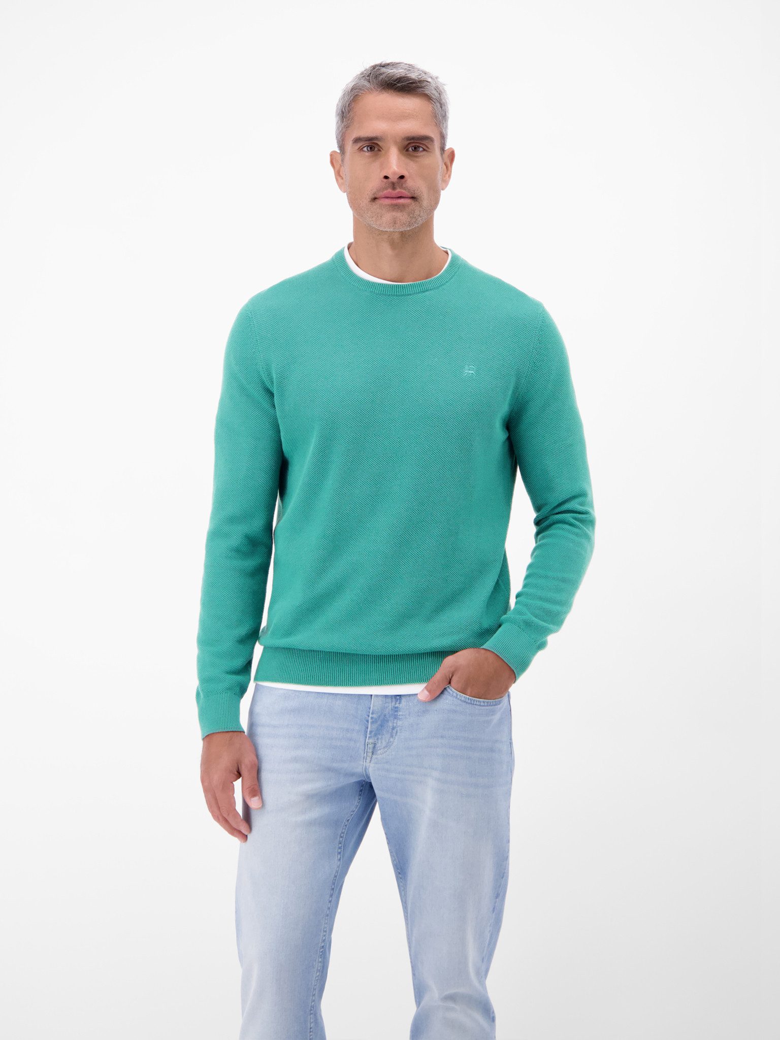 LERROS Strickpullover mit Logo-Stickerei und aus reiner Baumwolle günstig online kaufen