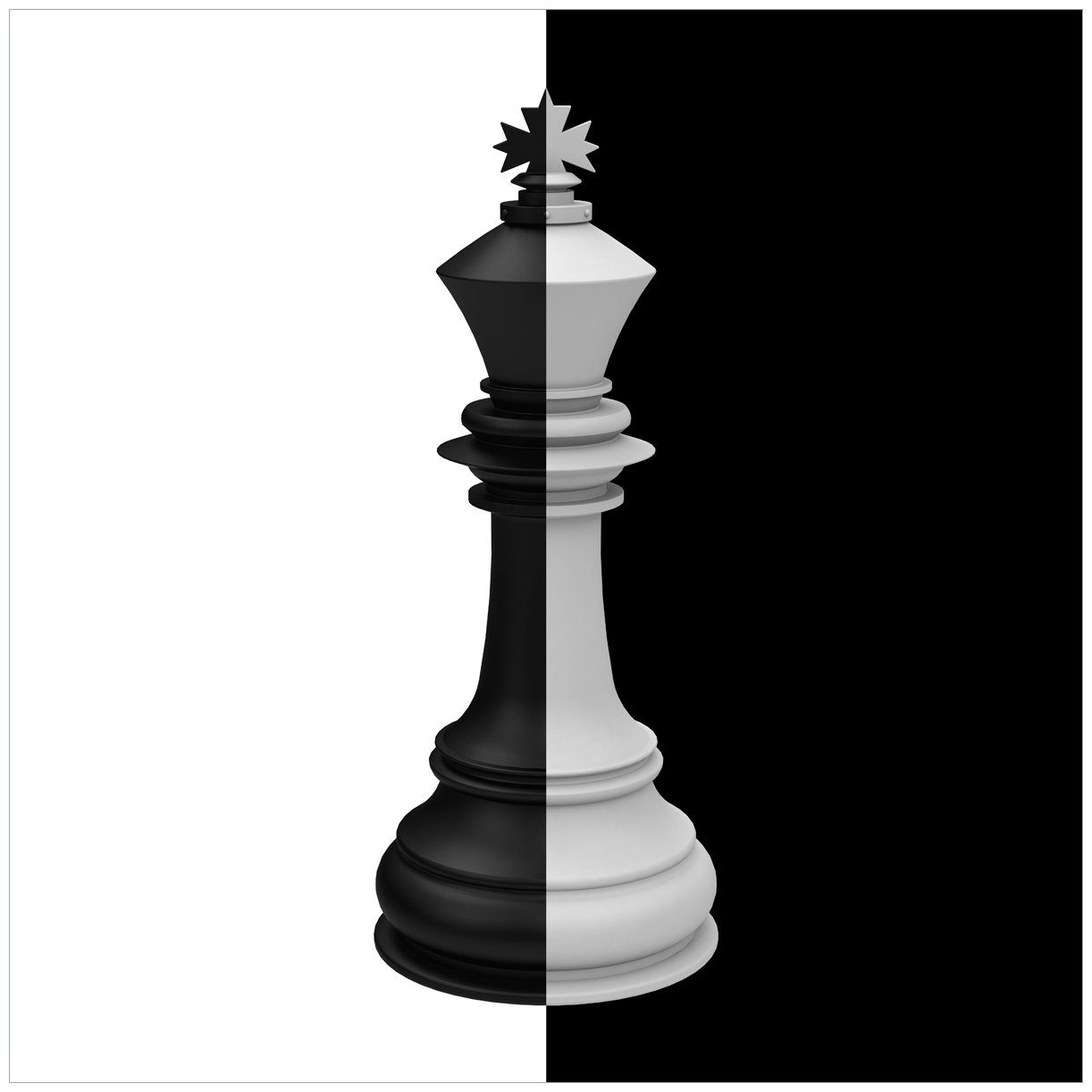 Wallario Tischplatte Schachfigur schwarz-weiß (1 Lack geeignet für St), Tisch Ikea