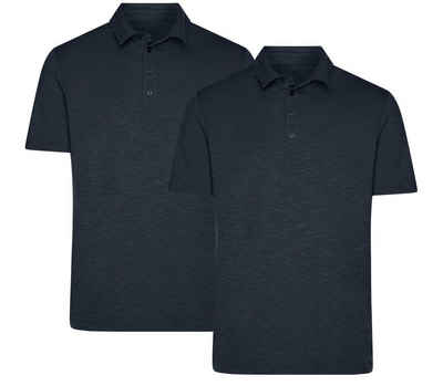 James & Nicholson Poloshirt Attraktives Herren Funktionspolo im Doppelpack Poloshirt JN752 (Doppelpack, 2er-Pack) Flammgarn Single-Jersey