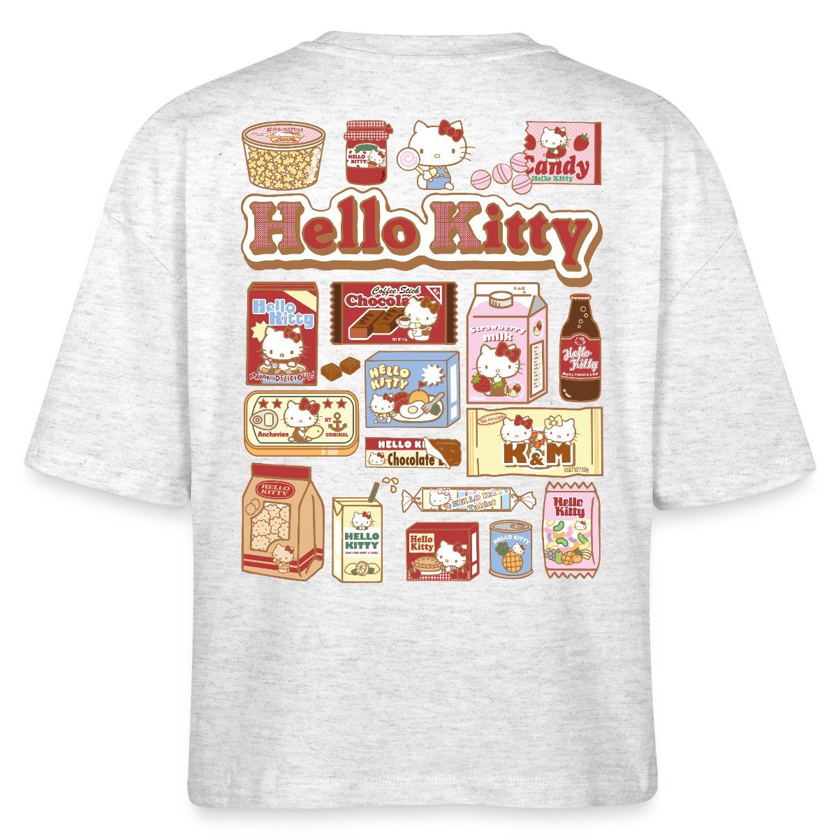 T-Shirt Hello Kitty Snack Collage Boxy Shirt Damen