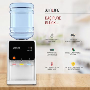 WINLIFE Heißwasserspender Elektrischer Mini Wasserspendergerät,Trinkwasserspender,Getränkspender, mit Kindersicherung für heiße&kalte Getränke 5 bis 20 Liter Gallonen