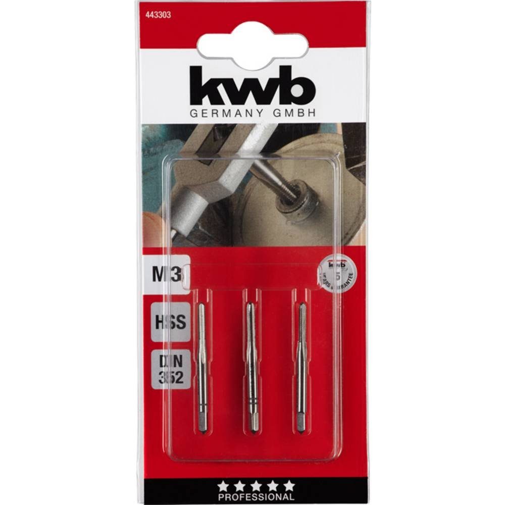 kwb Gewindebohrer Handgewindebohrer, 3-tlg., M3 443303