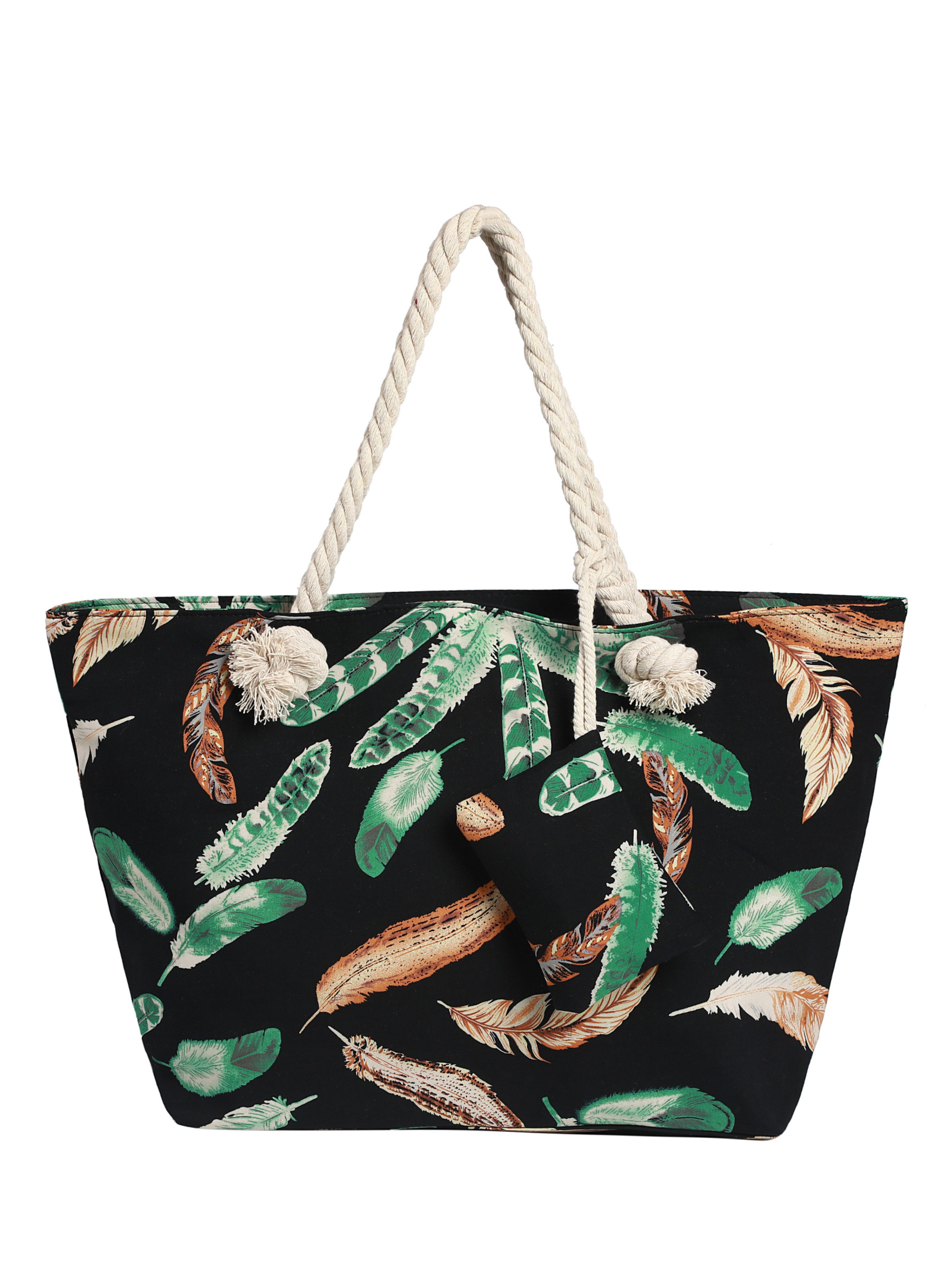 DonDon Strandtasche Shopper wasserabweisende Tasche (2-tlg), Große Strandtasche, mit Reißverschluss, inkl. kleinem Beutel