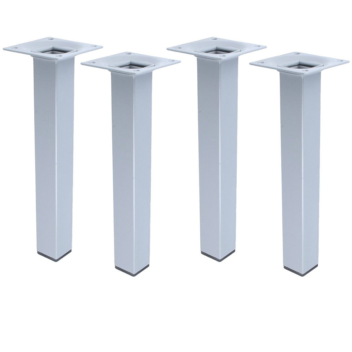 MS Beschläge Möbelfuß 4er Set Möbelstützen Silber Möbelbeine Tischbeine