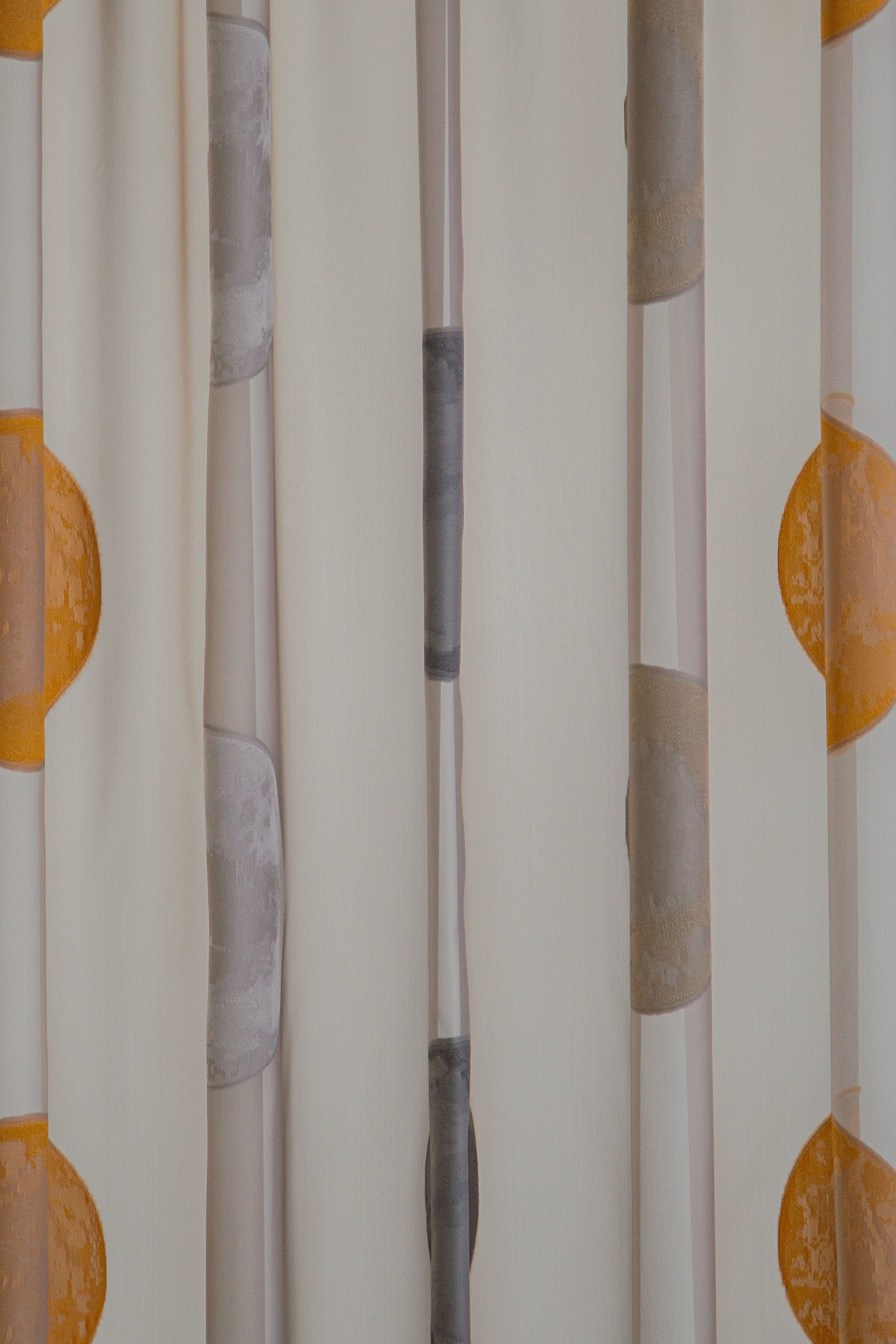 Vorhang Kaleo, HOMING, verdeckte (1 Scherli, transparent, weiß/grau mit Vorhang Schlaufen Schlaufen grau/terra verdeckten St), 140x245cm Kaleo