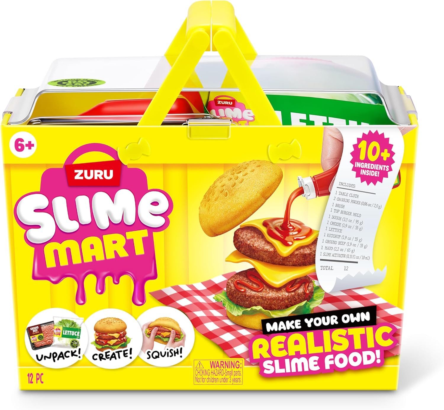 ZURU Kinder-Küchenset ZURU 15905A - Slime Mart Burger im Einkaufskorb - Schleim