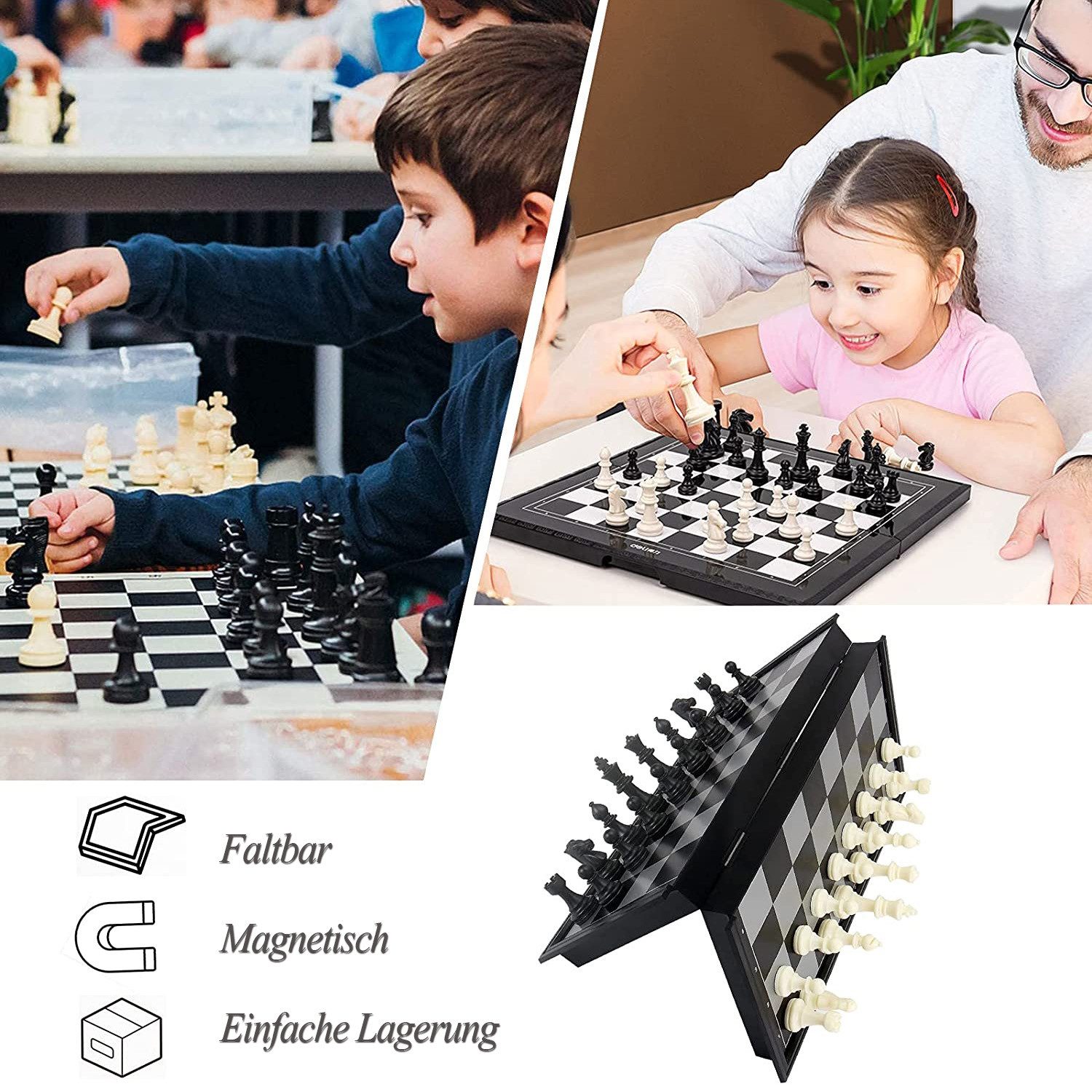 TUWENA Spiel Schachspiel Magnetisch Klappbar Schachbrett Schach