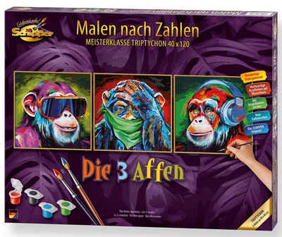 Schipper Malen nach Zahlen Meisterklasse Triptychon - Die 3 Affen, Made in Germany