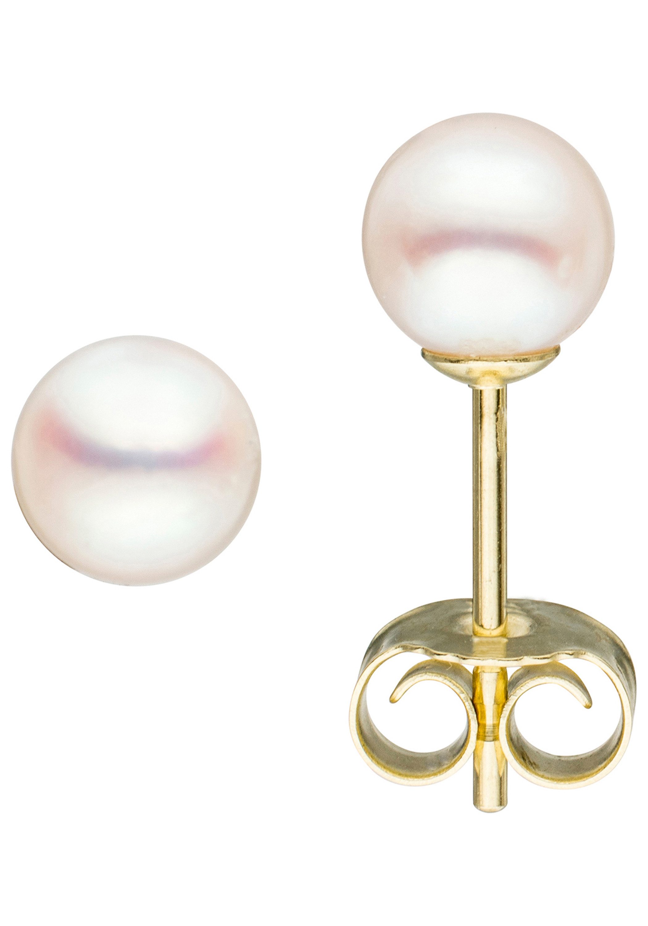 JOBO Paar Ohrstecker, 333 Gold mit Süßwasser-Zuchtperlen 5,5 mm günstig online kaufen