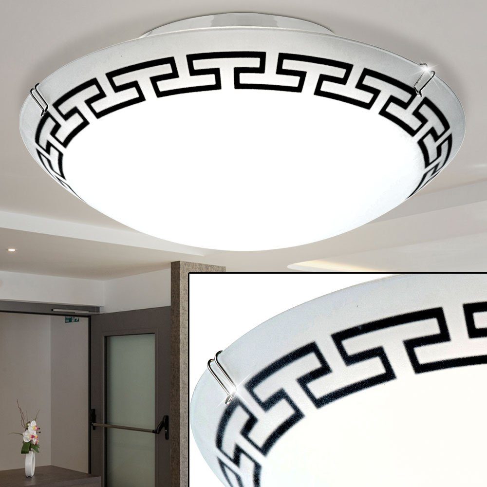 Design Decken Leuchte Wohn Ess Zimmer Beleuchtung Glas Dekor Chrom Küchen Lampe 