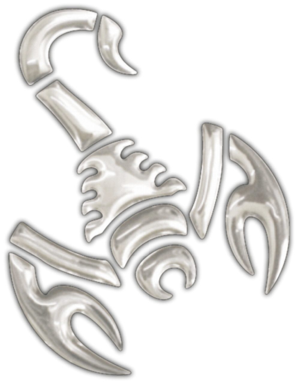 Aufkleber Hermann Schütz 3D-Chrome-Sticker Skorpion 50x40