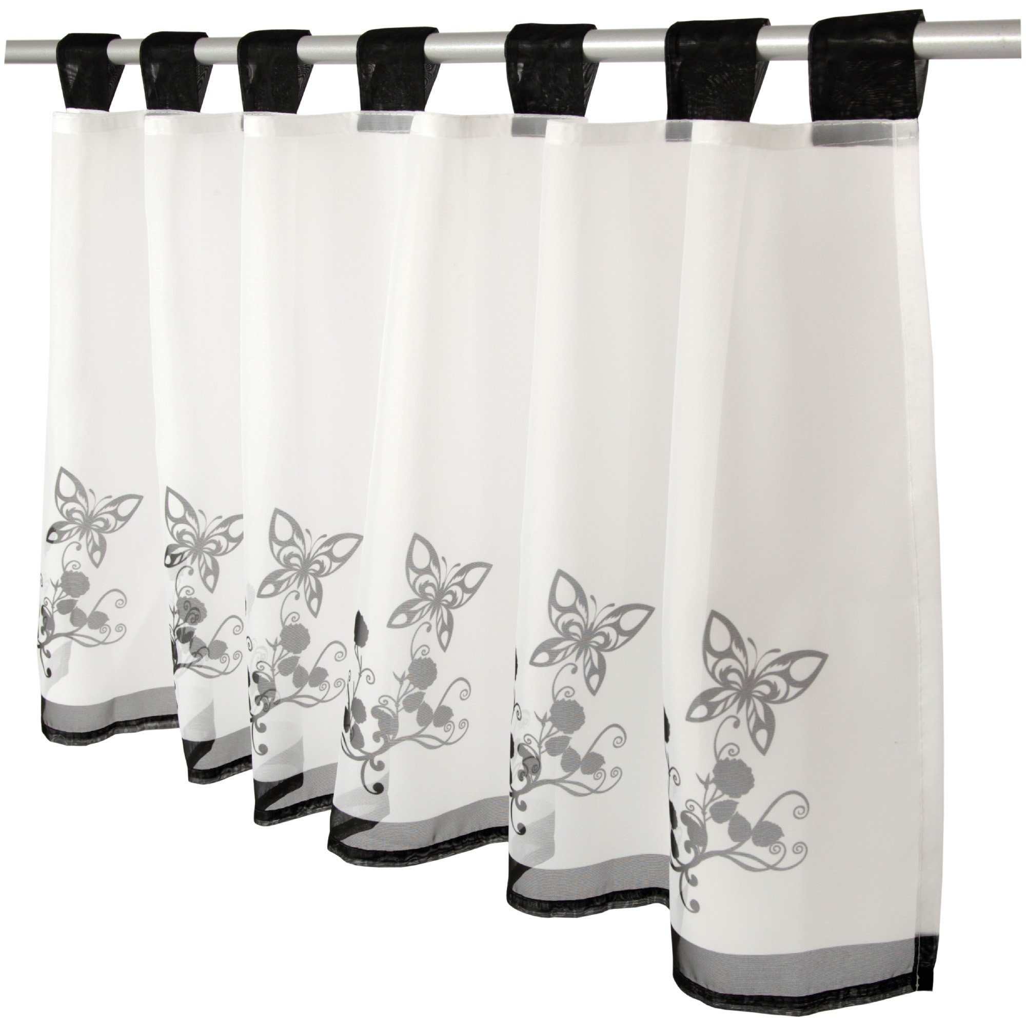 Arsvita Scheibengardine Angie, Stangendurchzug, transparent, Voile, Bistrogardine mit Schlaufen - Transparente Küchengardine