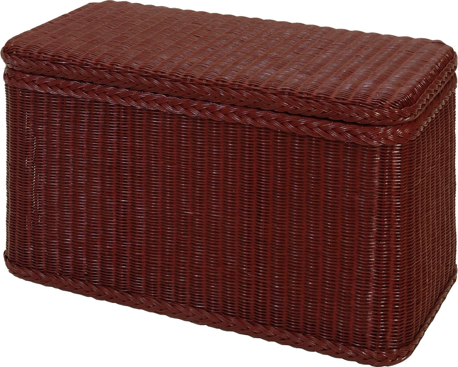 Krines Home Wäschetruhe Rattan Wäschekorb Wäschetruhe Deckel Truhe mit Inlett 80x40x47, mit Inlett