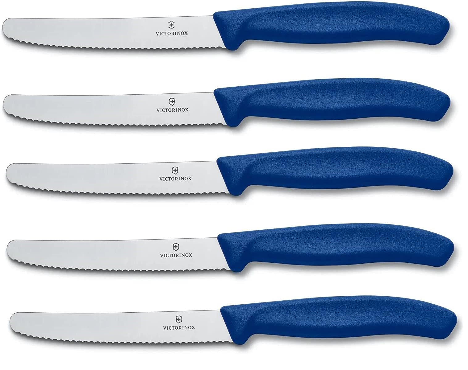 Victorinox Tafelmesser Tomatenmesser Tafelmesser Set 5-teilig Swiss Classic (Blau)