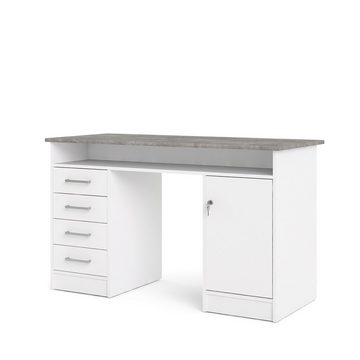 ebuy24 Schreibtisch Plus Schreibtisch mit 1 Regal, 4 Schubladen und 1