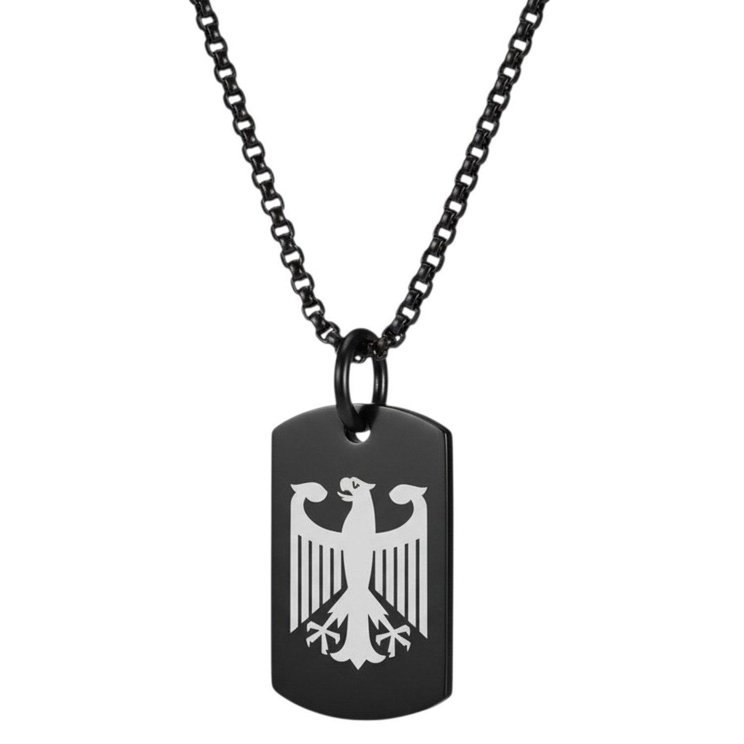 Kette mit Anhänger Halskette Adler Schwarz, Silber oder Gold Herren