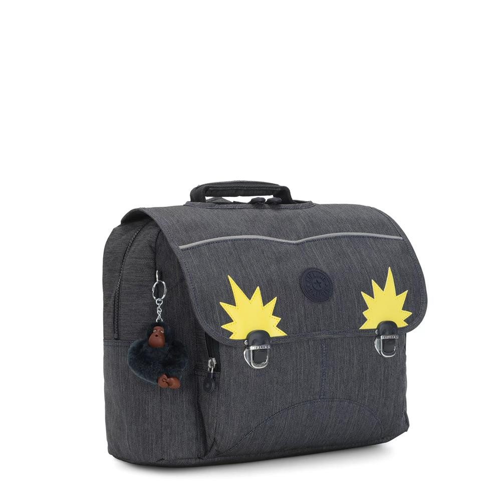 KIPLING Schulrucksack INIKO, mittelgroße Schultasche, Marine Navy (blau), Schulrucksack