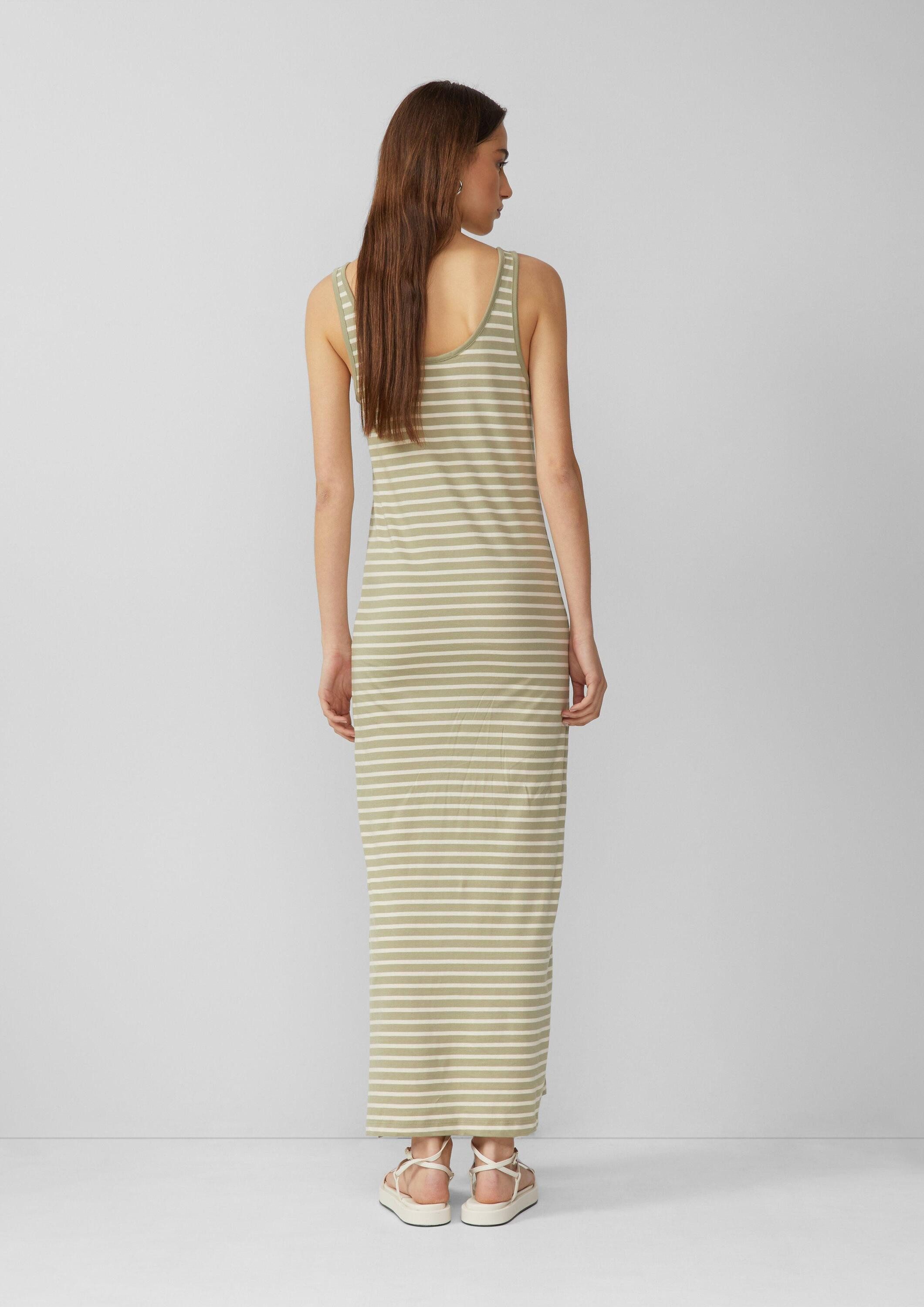 QS Maxikleid Kleid Langes Jerseykleid mit Streifen
