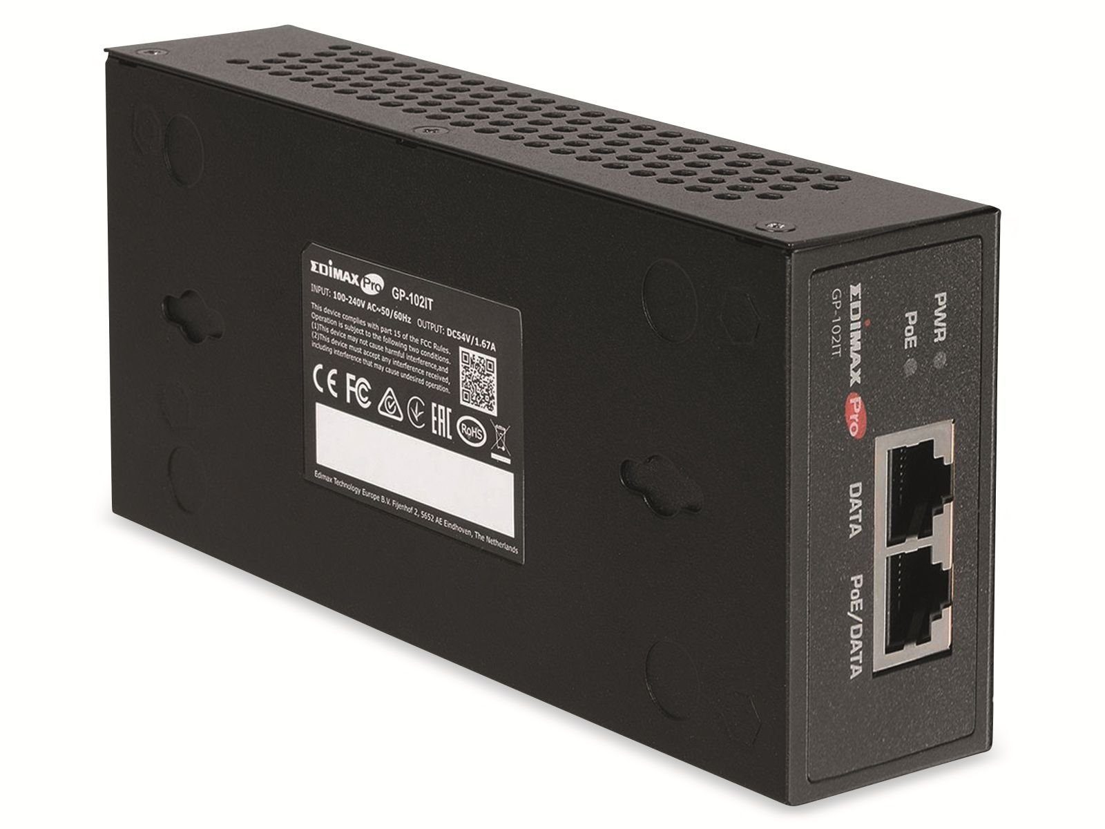 PoE++ IEEE 802.3bt, Netzwerk-Switch Edimax GP-102IT, 60W Injektor EDIMAX