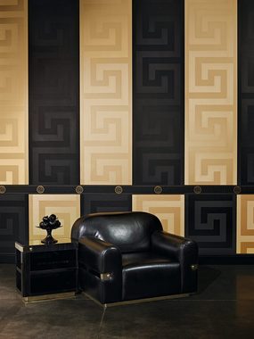 KUNSTLOFT Vliestapete Versace Labyrinth 2 0.7x10.05 m, leicht glänzend, lichtbeständige Design Tapete