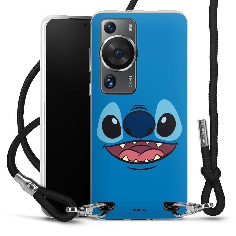 DeinDesign Handyhülle Lilo & Stitch Disney Offizielles Lizenzprodukt Stitch Closeup, Huawei P60 Pro Handykette Hülle mit Band Case zum Umhängen