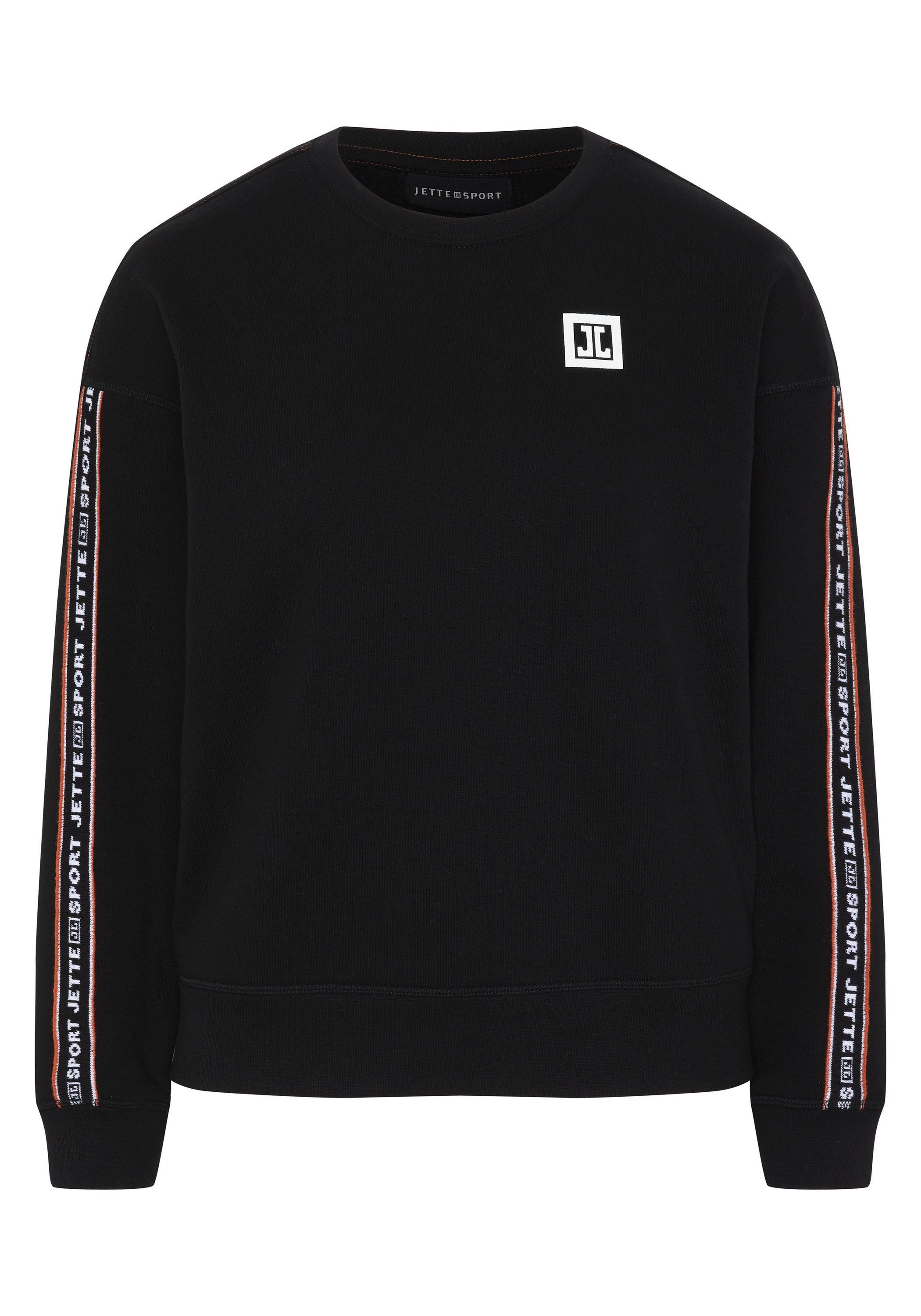 JETTE SPORT Sweatshirt im Label-Design 19-3911 Deep Black