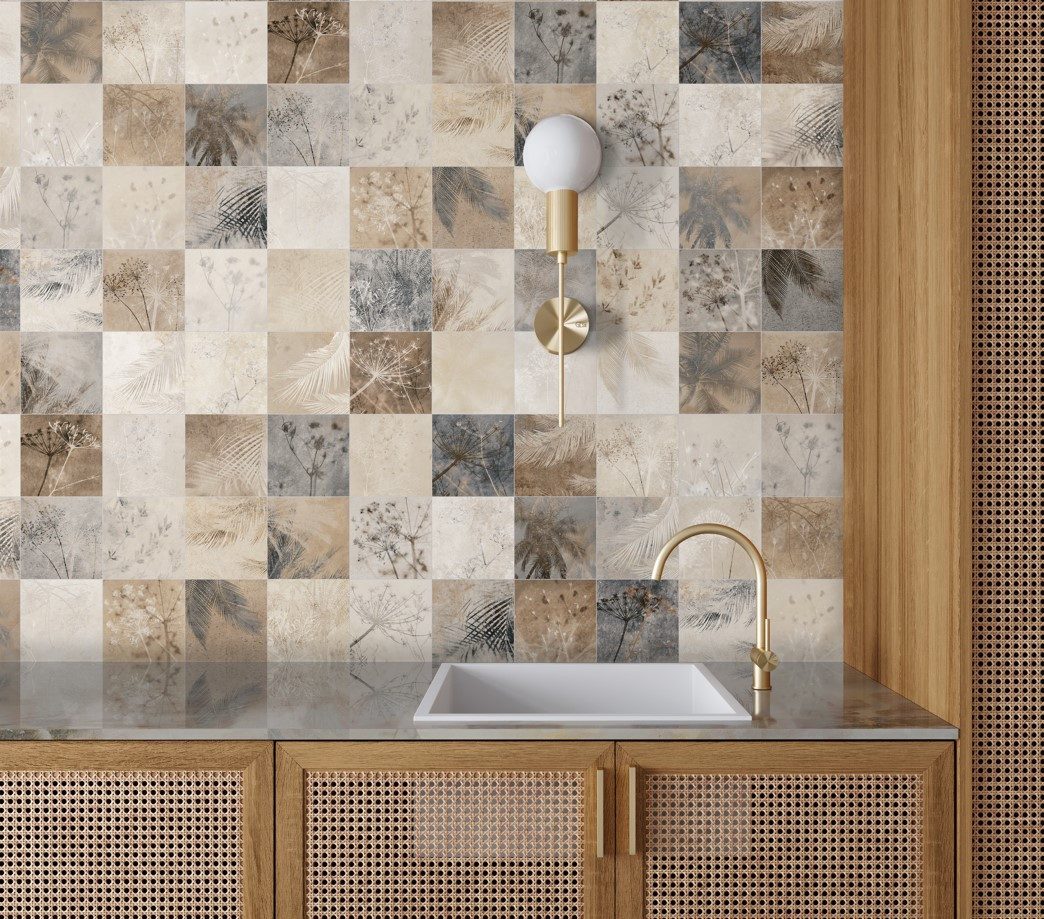 BOXTEC Bodenfliese FLORA NATURE 16.5 x 16.5 Feinsteinzeug Wand- und Bodenfliese, Feinsteinzeug 16.5x16.5, Braun