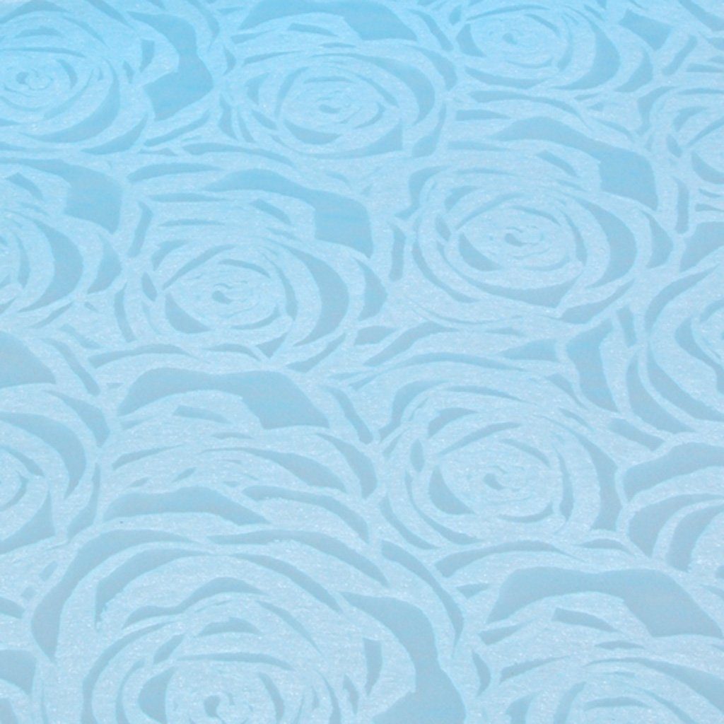 Tischläufer hellblau Rosen Oberfläche AS Tischläufer - Geprägtes - Rosenmuster mit 300mm - Dekoflor® samtiger Deko 5m,