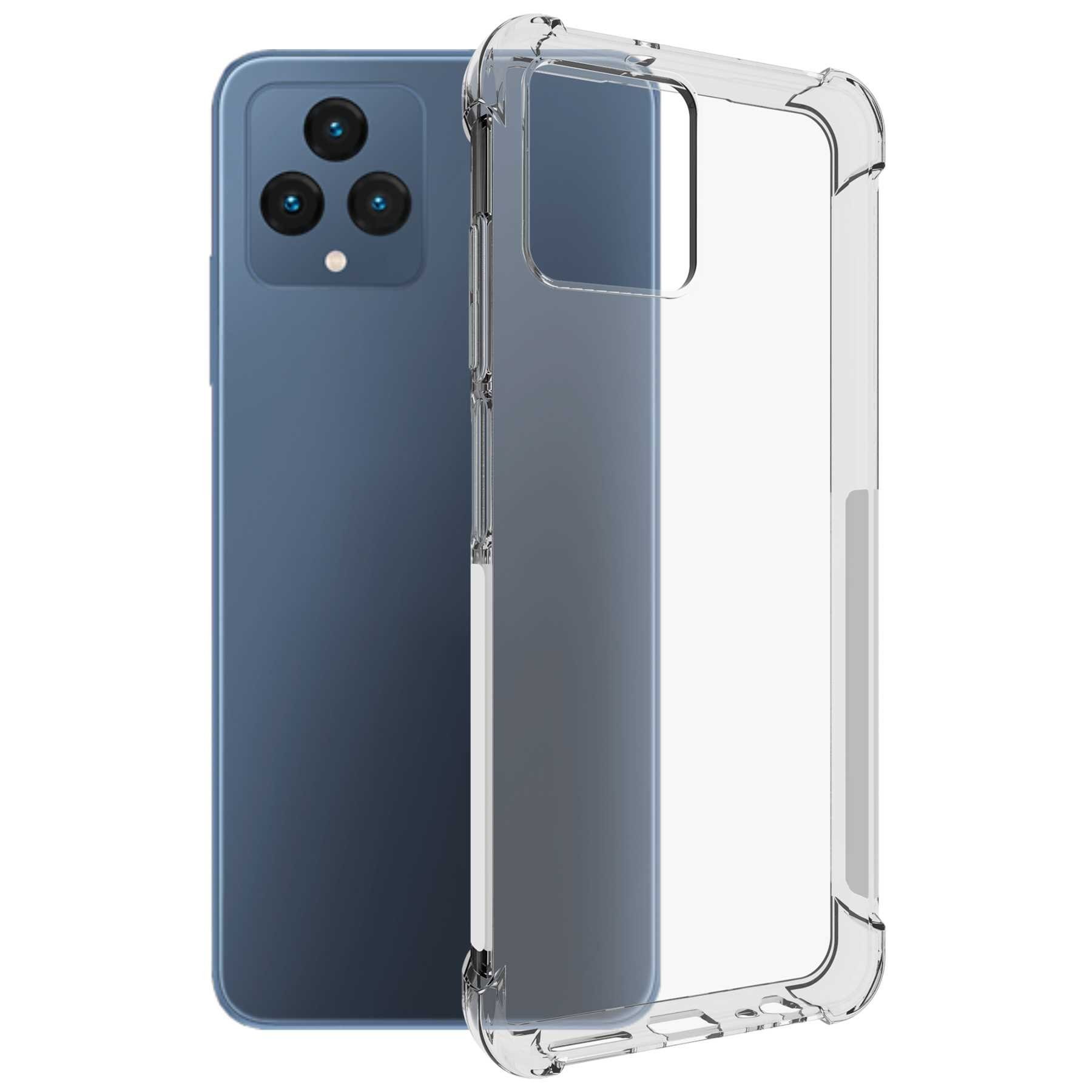 mtb more energy Smartphone-Hülle Clear Armor Case für Telekom T Phone (T-Mobile Revvl 6 5G), Transparente TPU Schutzhülle Case Backcover mit Anti-Shock Verstärkung