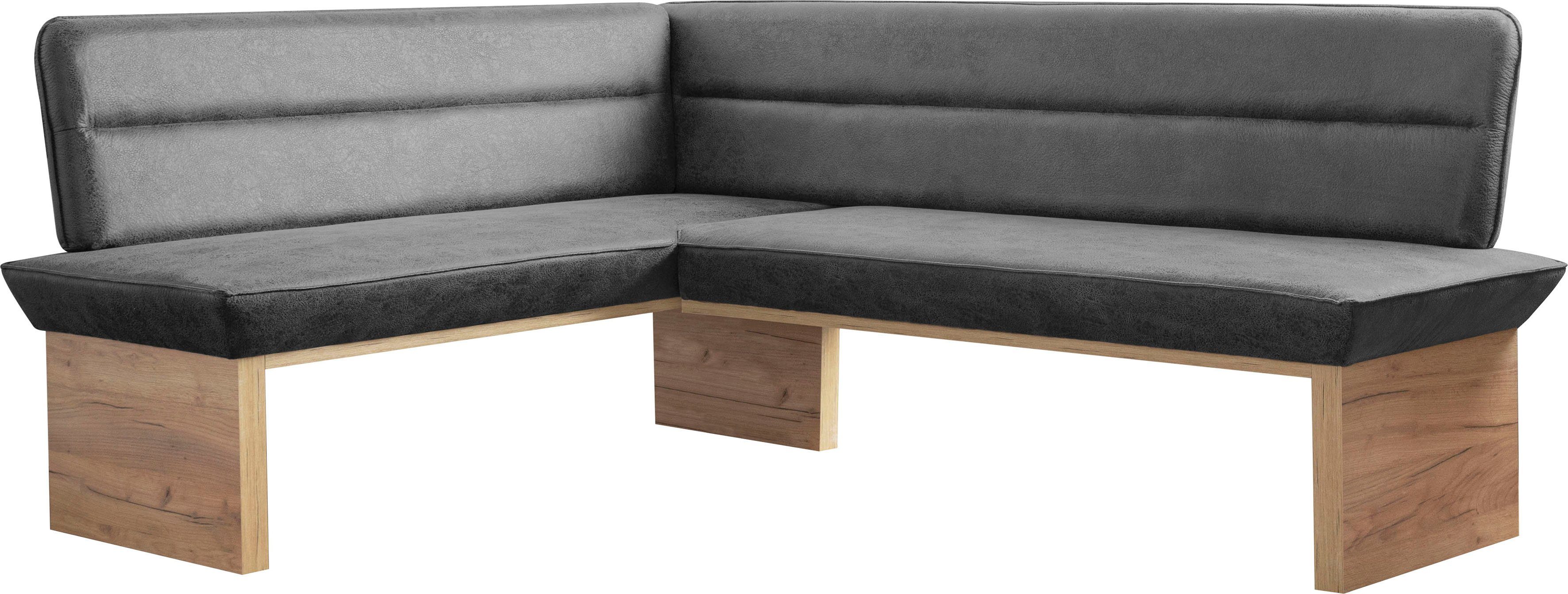 OTTO home Eckbankgruppe Beluna + Cross Essecke Sitzgruppe Eckbank Küchenbank, (Set, 4-tlg., Eckbank, 2 Stühle und Tisch), Sitzgruppe Esszimmer Stühle Tisch und Bank bequem gepolstert