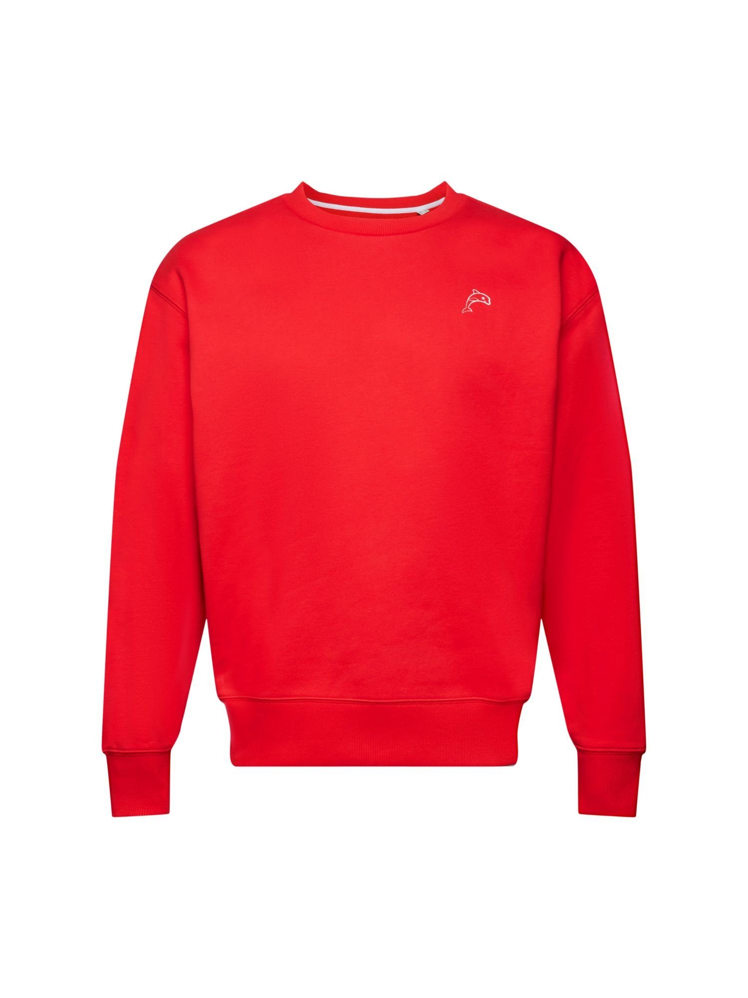 RED kleinem Esprit Delfinprint Sweatshirt ORANGE (1-tlg) mit Sweatshirt