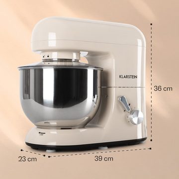 Klarstein Küchenmaschine mit Kochfunktion Bella, 2000 W, 5.2 l Schüssel, Knetmaschine Teigmaschine Teigknetmaschine Rührmaschine Standmixer