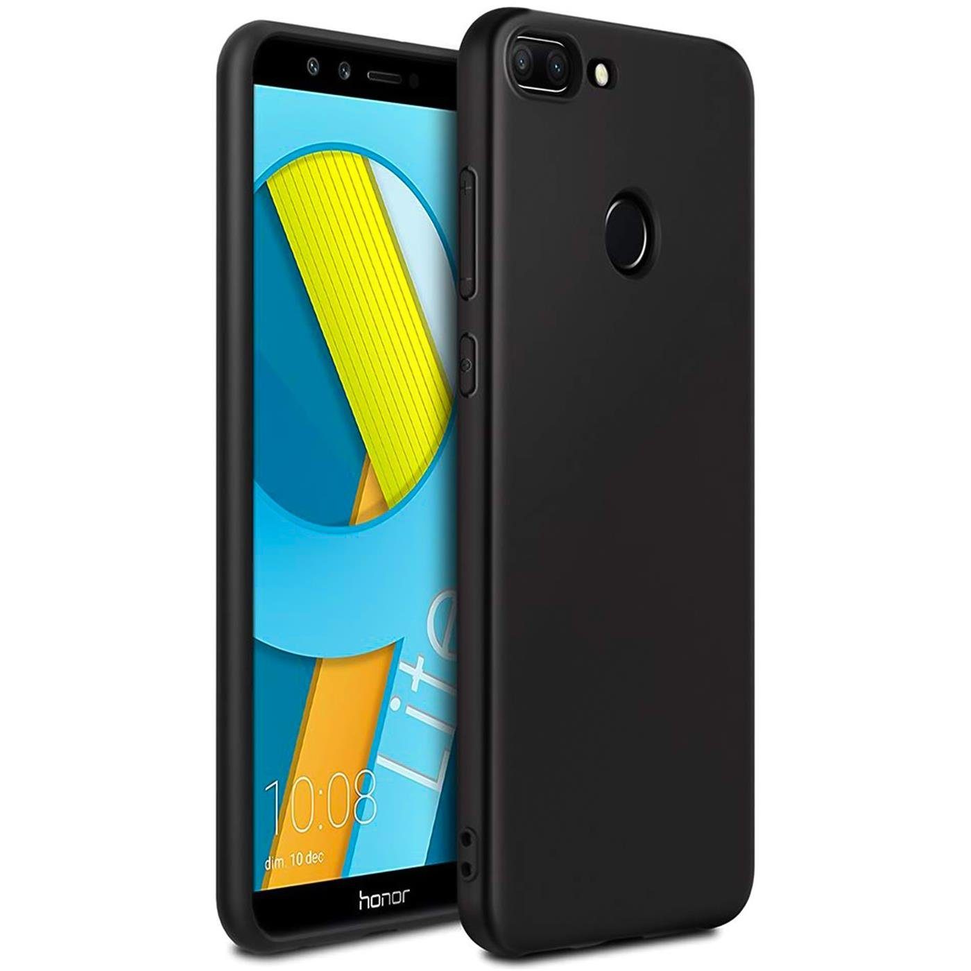 CoolGadget Handyhülle Handy Schutzhülle für Honor 9 Lite matt schwarz 5,65 Zoll, Silikon TPU Hülle Schutz Tasche Cover schlicht Slim Case