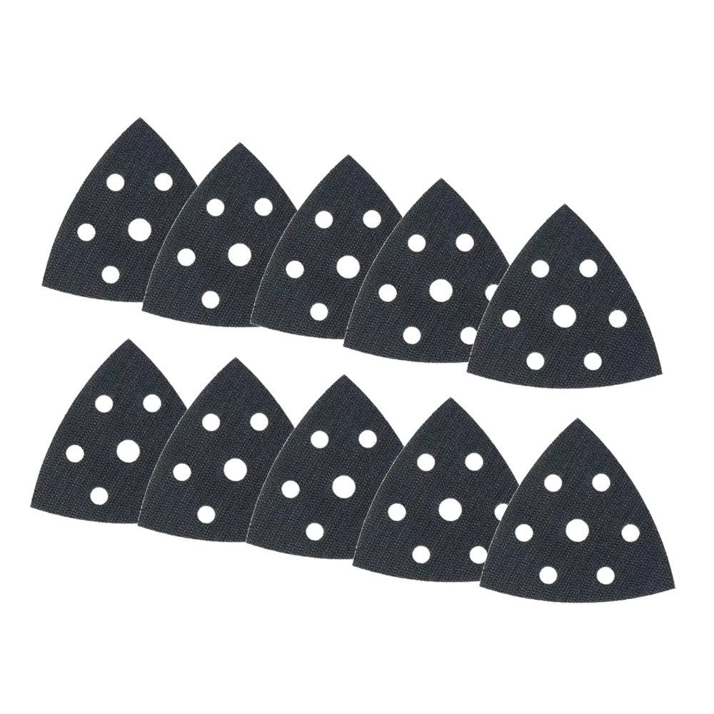Trade-Shop Schleifteller Ersatzklett 10x passend für Skil 7126 AD, 7125 AA, Pattfield PE-260 DS, 10-St., Maße: 93 x 93 x 93mm / Anzahl der Absauglöcher: 6 / selbstklebend