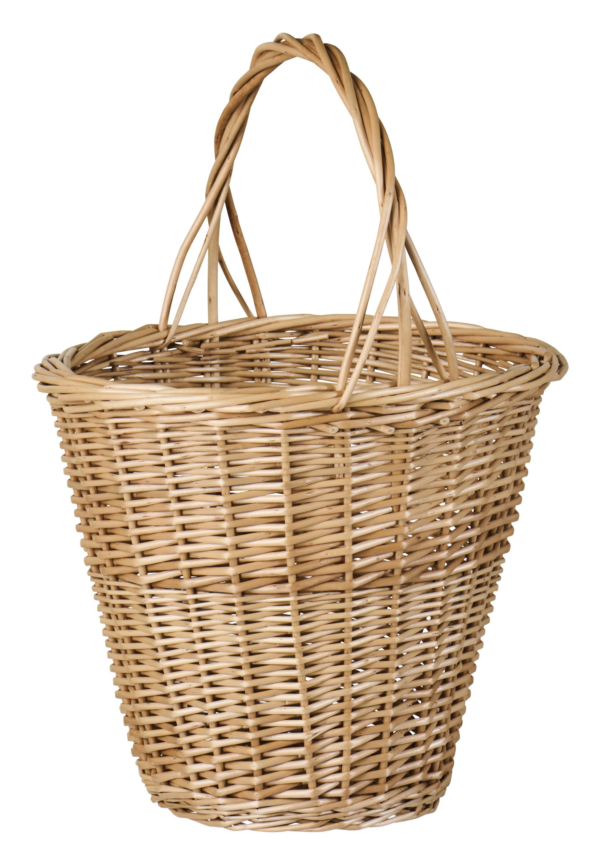 Ib Laursen Dekokorb Ib Laursen - Korb Einkaufskorb Weidenkorb mit Henkel Oval Weide Natur