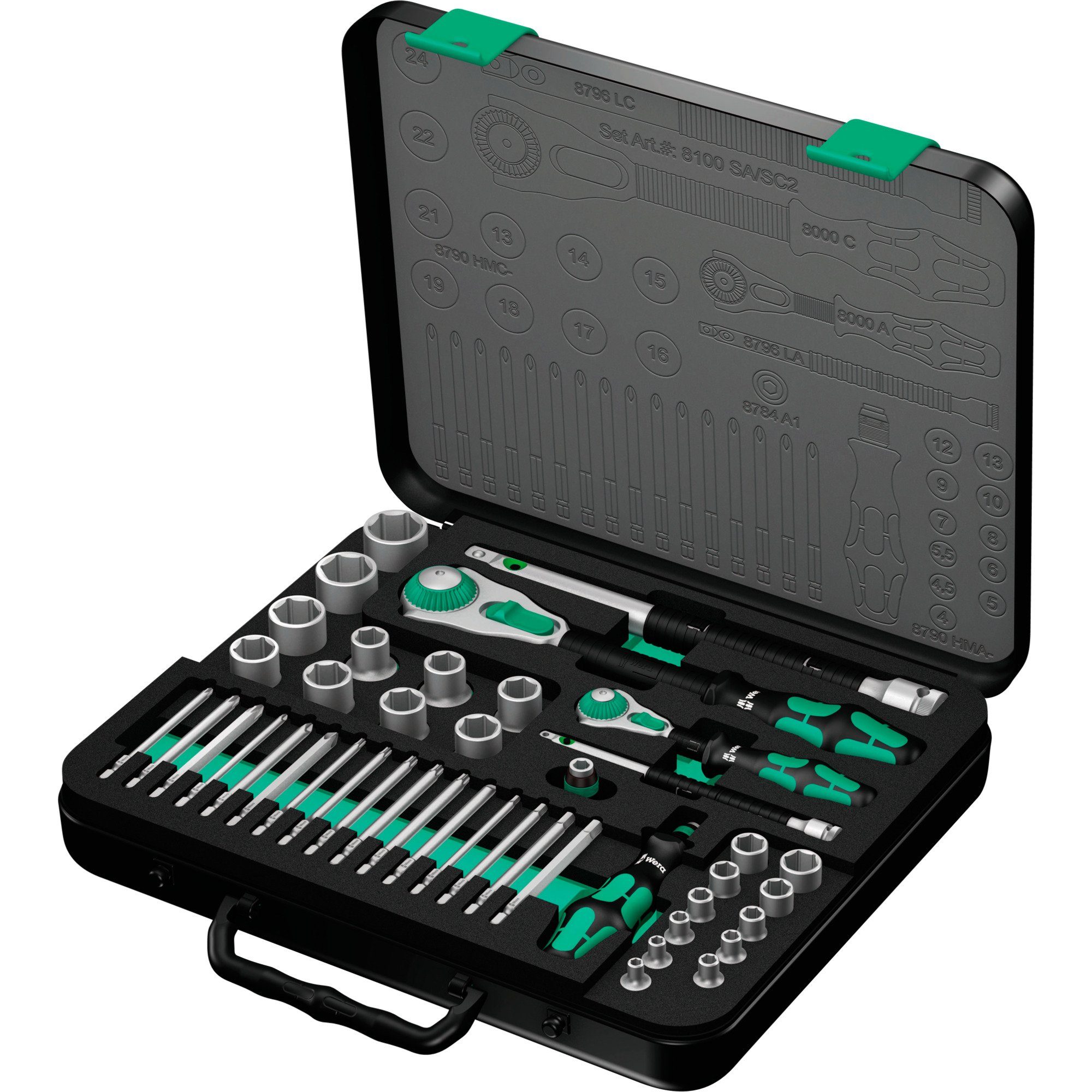 Wera Ratsche Wera 8100 SA/SC 2 Zyklop Speed-Knarrensatz, 1/4"