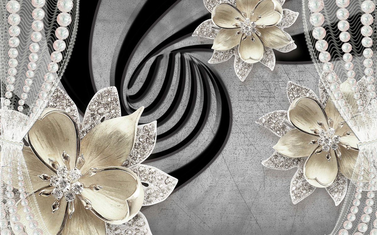 Papermoon Fototapete Muster mit Blumen