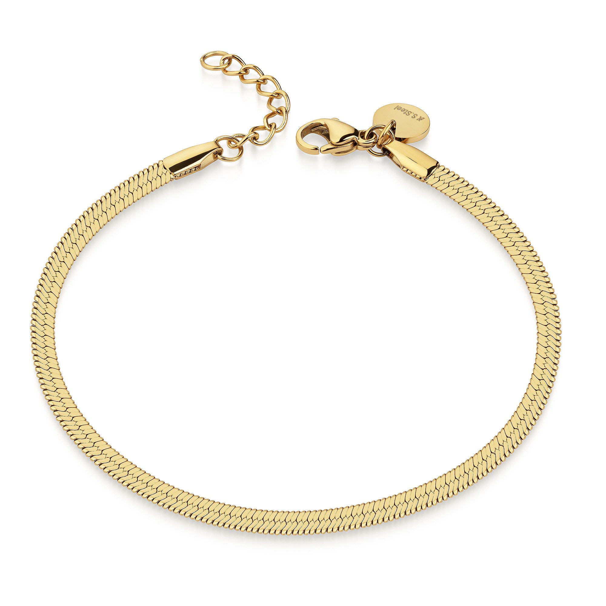 Zeeme Armband Stahl PVD gelb 18+2cm